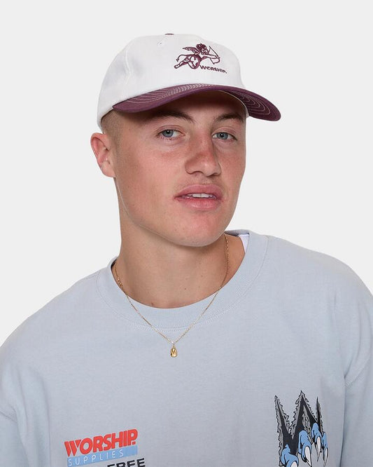 Image of Hats. Productname: worship Mens Cherub Cap Blackberry - in Blackberry colour by brand - Worship