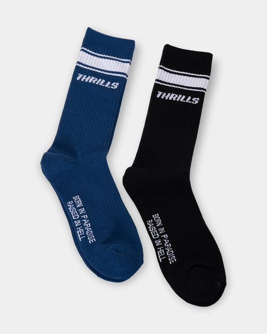 Image of Socks. Productname: thrills Womens 6 Break Point 2 Pack Crew Socks Heritage White - in Heritage White colour by brand - Thrills