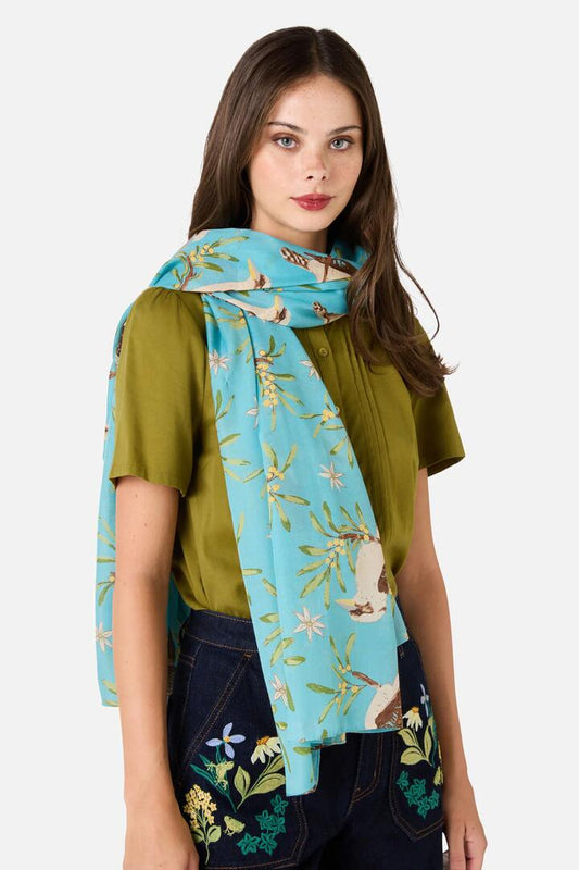 Image of Scarves & Shawls. Productname: Kookaburra Soft Scarf in Blue colour by brand - Princess Highway