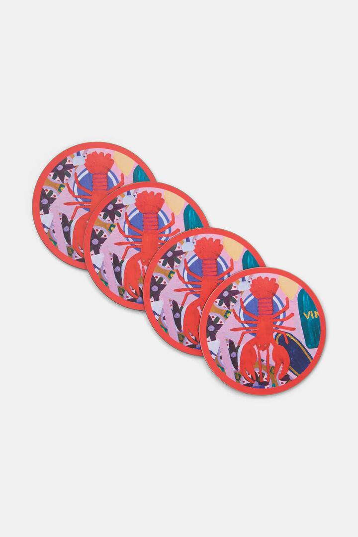 Image of Kitchen & Dining. Productname: Le Pique-Nique Coaster Set 4 in Print colour by brand - Gorman