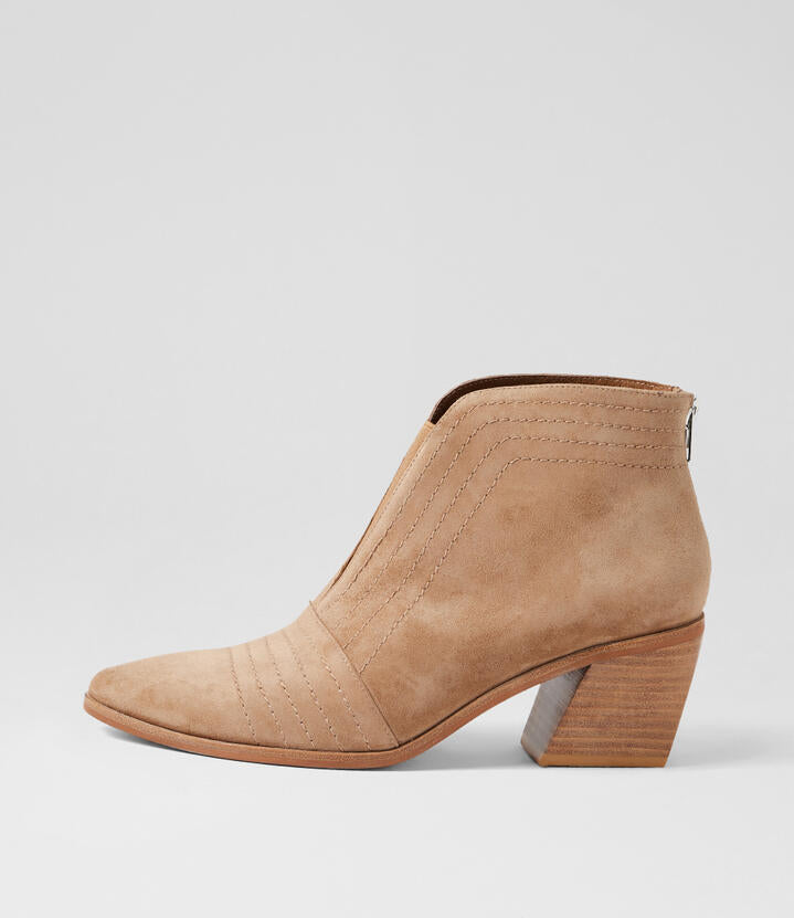 Image of Boots. Productname: Jappa Light Choc Suede Ankle Boots in Lt Choc colour by brand - MIDAS