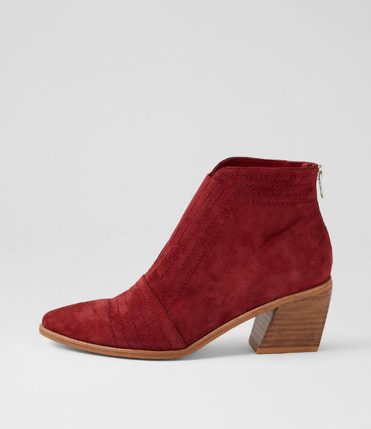 Image of Boots. Productname: Jappa Pinot Suede Ankle Boots in Pinot colour by brand - MIDAS