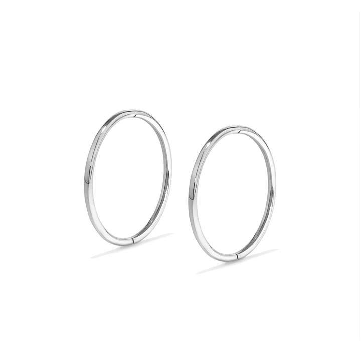 Image of Earrings. Productname: 14mm Diamond Cut Sleeper Earring in Sterling Silver in Silver colour by brand - Bevilles