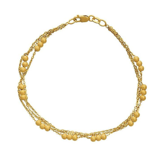 Image of Bracelets. Productname: 19cm Multi-Strand Station Bracelet in 9kt Yellow Bonded Gold in Gold colour by brand - Bevilles