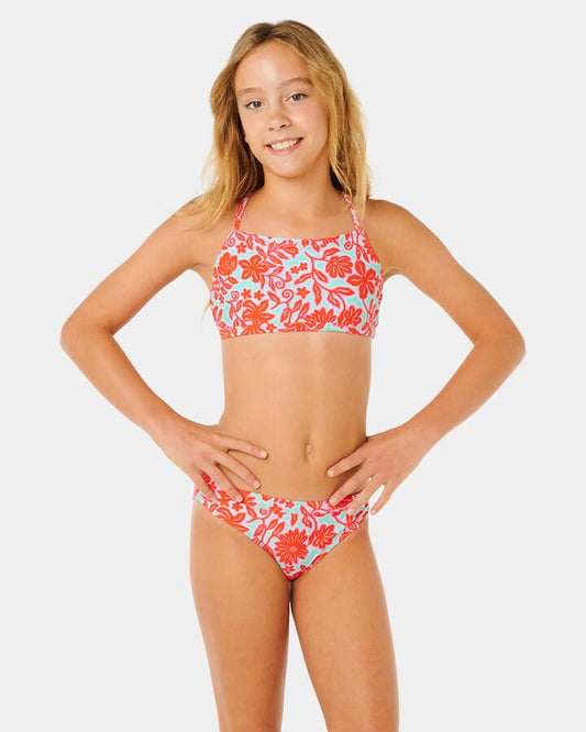 Image of Swimwear. Productname: rip Curl Girls 8-16 Sunshine Squad 3 Piece Swimsuit Bright Red - in Bright Red colour by brand - rip Curl