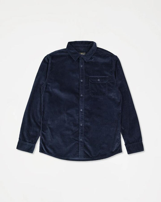 Image of a model wearing Tops. Productname: quiksilver Mens Aireys Corduroy Long Sleeve Shirt Dark Navy - in Dark Navy colour by brand - Quiksilver