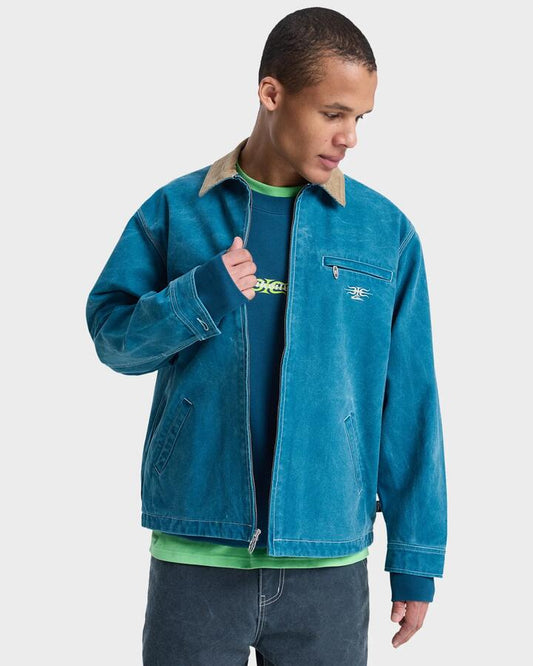 Image of a model wearing Uniforms & Workwear. Productname: quiksilver Mens Sharper Pad Unlined Workwear Jacket Dark Denim - in Dark Denim colour by brand - Quiksilver