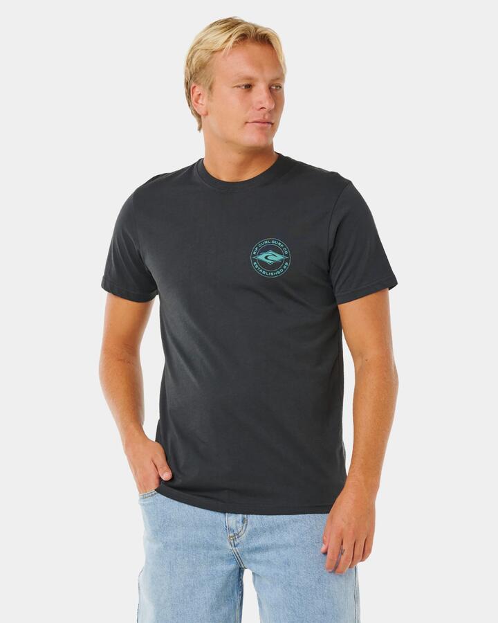 Image of T-Shirts. Product name - Rip Curl Mens Staple T-Shirt Washed Black in Washed Black colour by brand - Rip Curl
