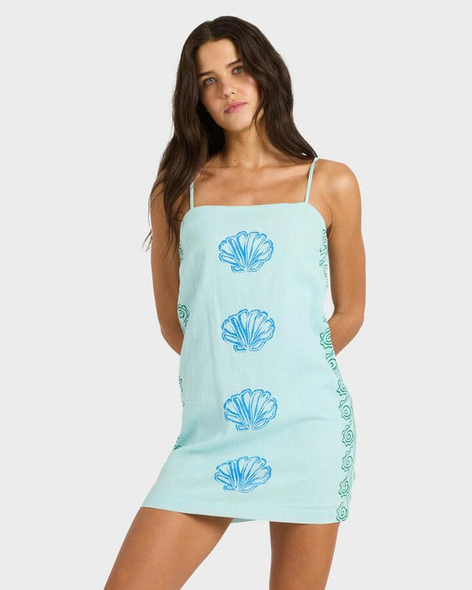 Image of Dresses. Productname: billabong Womens Sun Rays Mini Dress Pool Blue - in Pool Blue colour by brand - Billabong