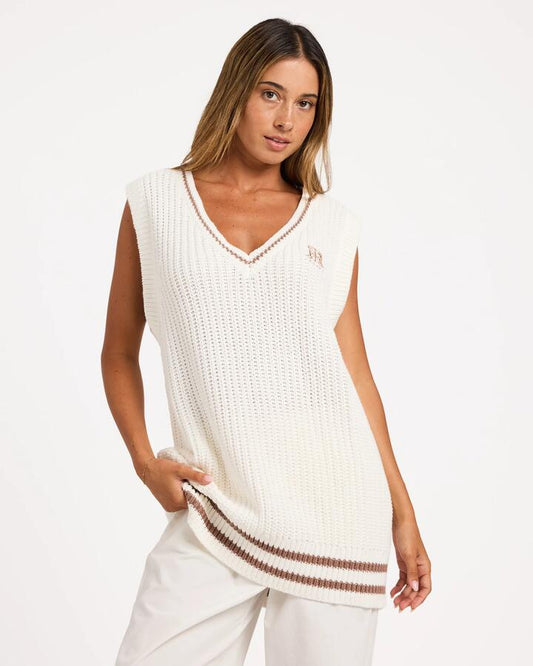 Image of Coats & Jackets. Product name - Roxy Womens Hazy Light Knitted Vest Cacao in Cacao colour by brand - Roxy