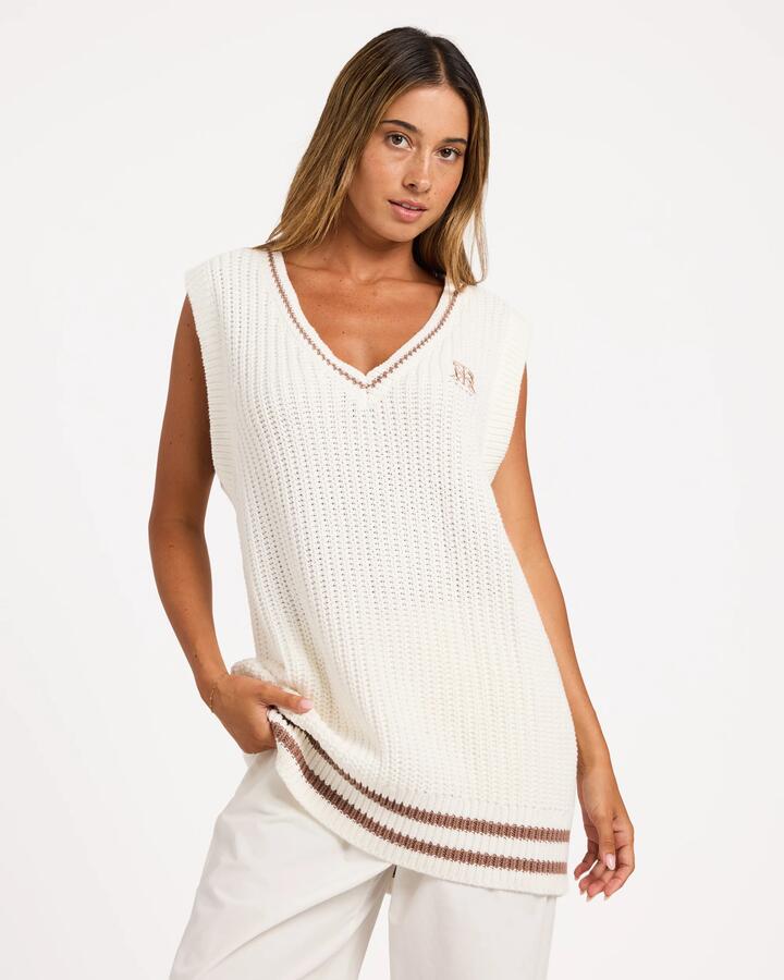 Image of Coats & Jackets. Product name - Roxy Womens Hazy Light Knitted Vest Cacao in Cacao colour by brand - Roxy