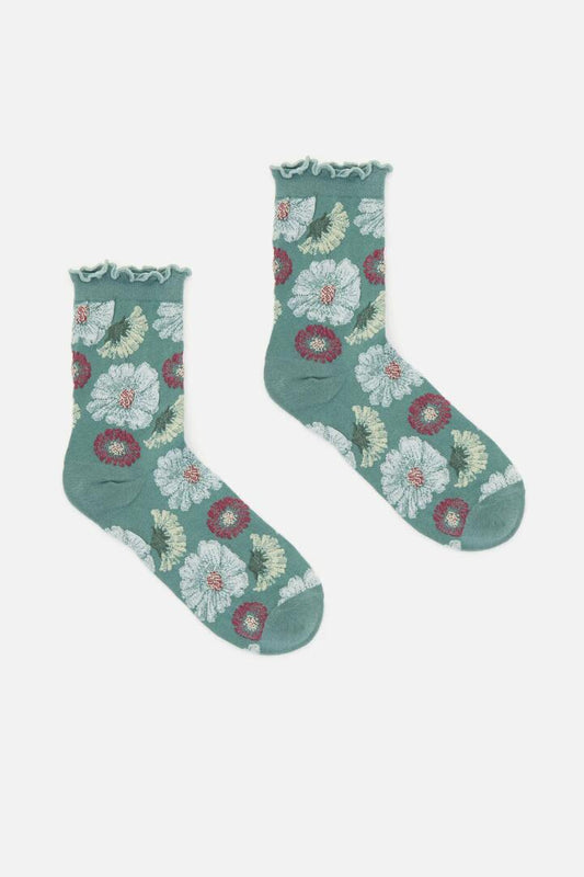 Image of Socks. Productname: Flower Garden Sock in Green colour by brand - Princess Highway