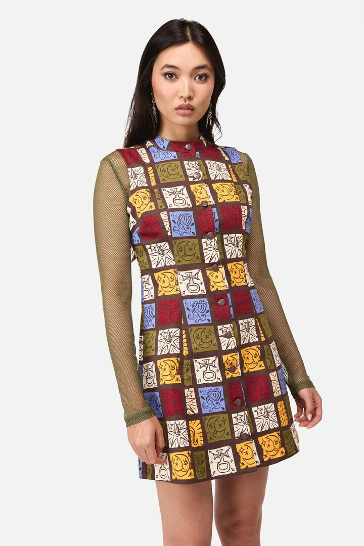 Image of Dresses. Productname: Stampz Goth Mini Dress in Multi colour by brand - Dangerfield