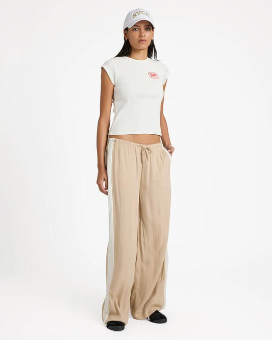Image of Shoes. Productname: rvca Womens Holiday Pants Oxford Tan - in Oxford Tan colour by brand - Rvca