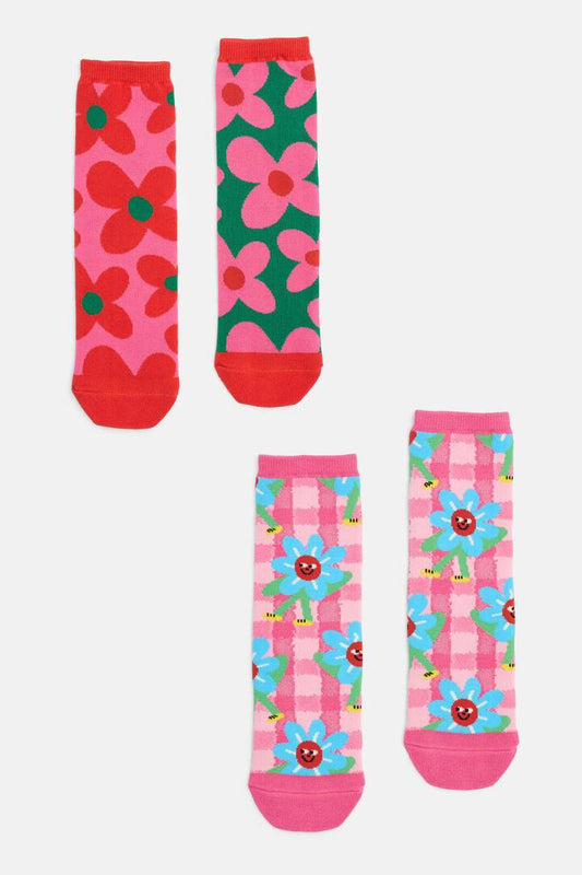 Image of Socks. Productname: Walking Daisy Kids Socks in Pink colour by brand - Gorman