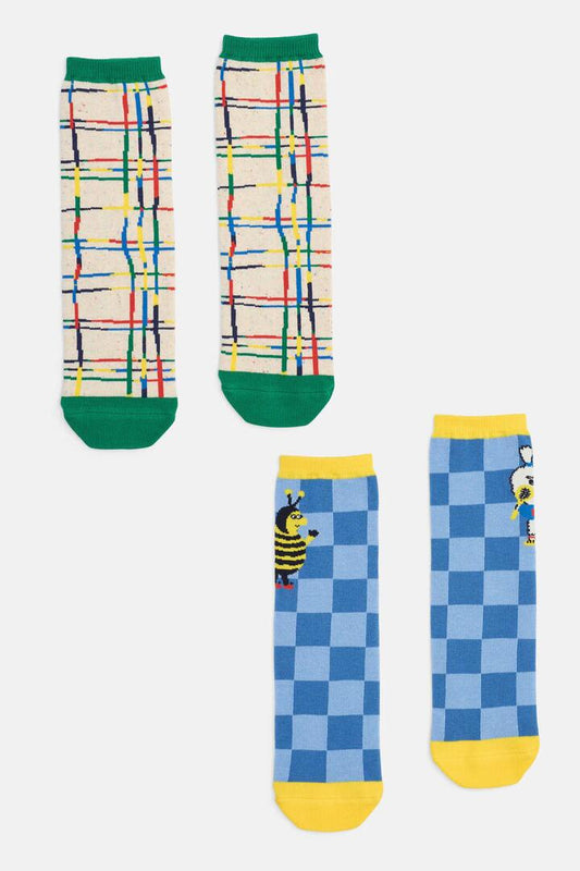 Image of Socks. Productname: Believe Check Kids Socks in Multi colour by brand - Gorman
