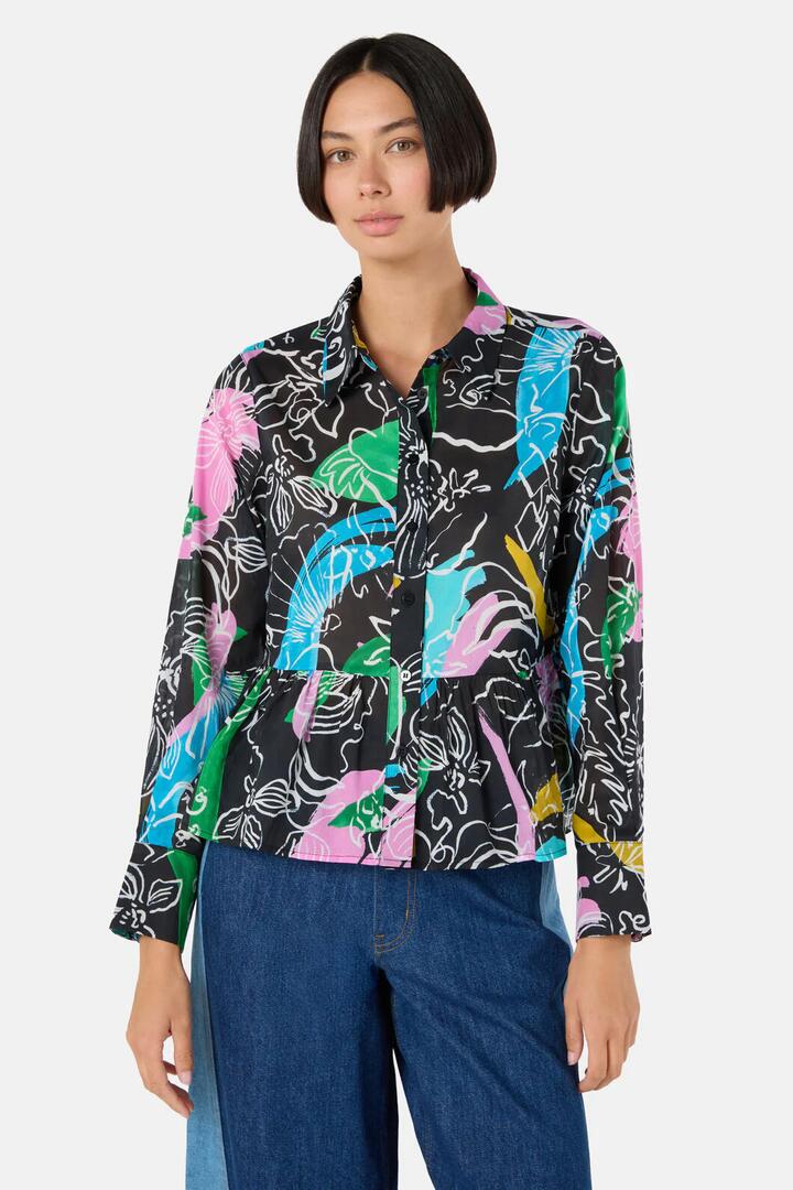 Image of Shirts. Product name - Linework Cotton Shirt in Print colour by brand - Gorman