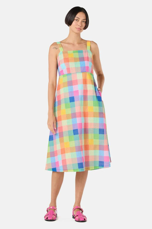 Image of Dresses. Productname: Little Checks Midi Dress in Check colour by brand - Gorman