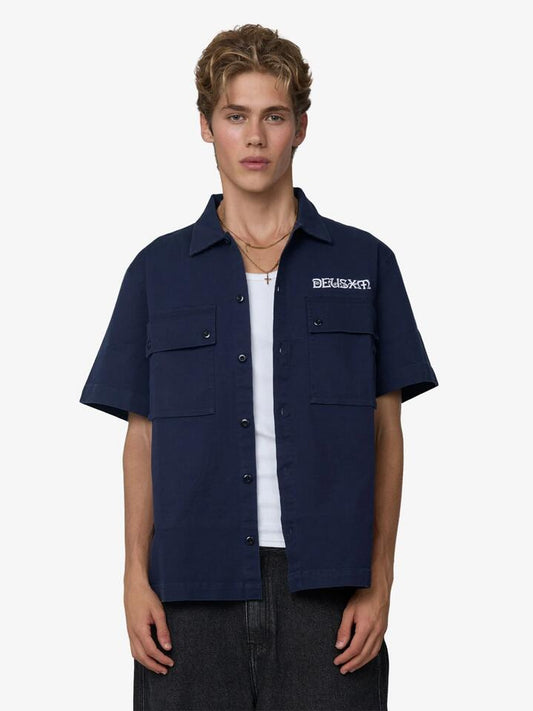 Image of Shirts. Productname: Deus Snake Charmer Shirt in Navy colour by brand - Deus