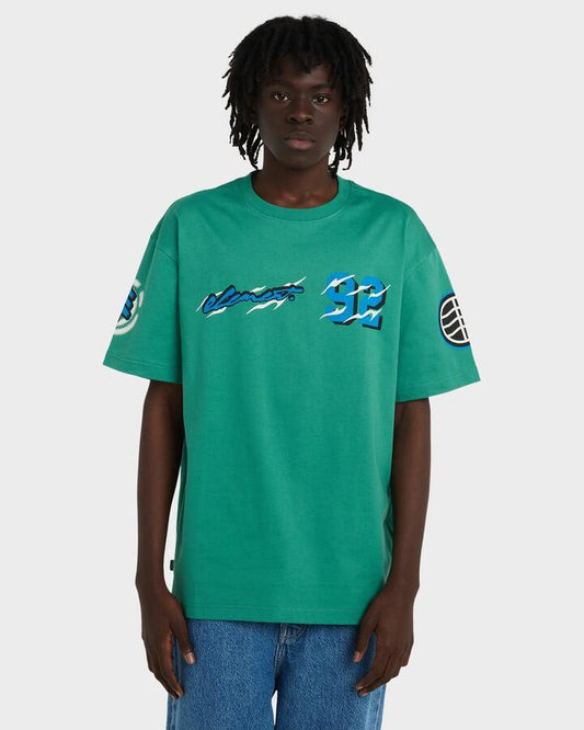 Image of a model wearing Tops. Productname: element Mens Field T-Shirt Fir - in Fir colour by brand - Element