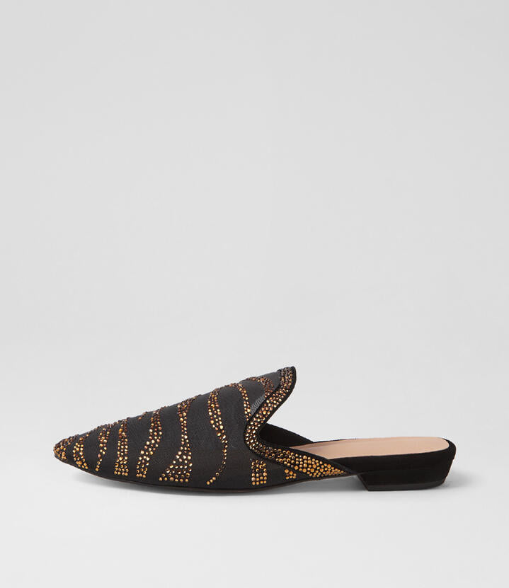 Image of Shoes. Productname: Avida Black Bronze Multi Flat Shoes in Black-Bronze colour by brand - MIDAS