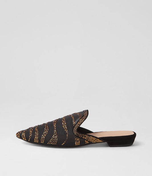Image of Shoes. Productname: Avida Black Bronze Multi Flat Shoes in Black-Bronze colour by brand - MIDAS