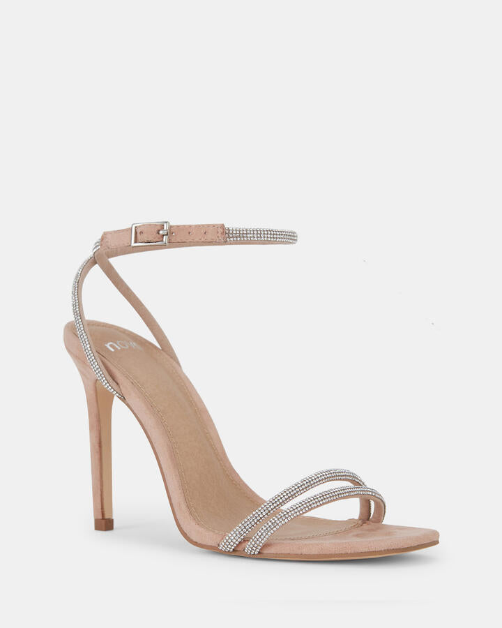 Image of Heels. Product name - Mckenna Luxe Nude Vegan Heels in Neutral colour by brand - Novo