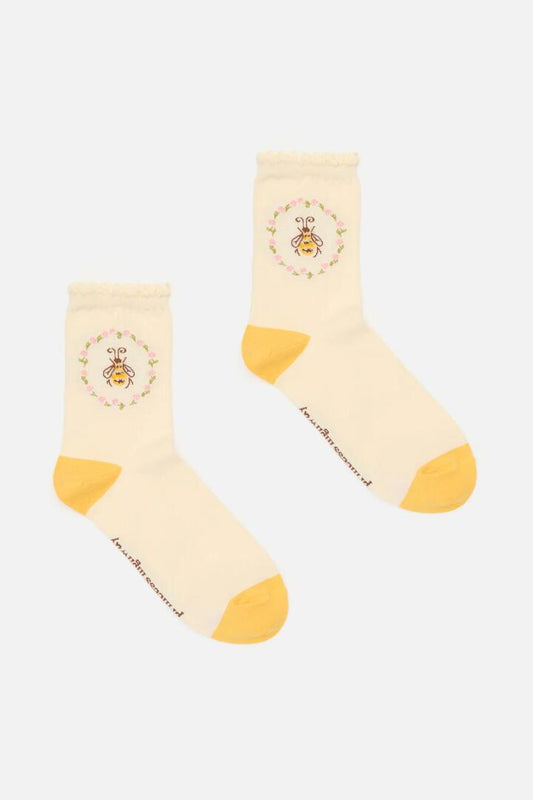 Image of Socks. Productname: Honey Bee Sock in Cream colour by brand - Princess Highway