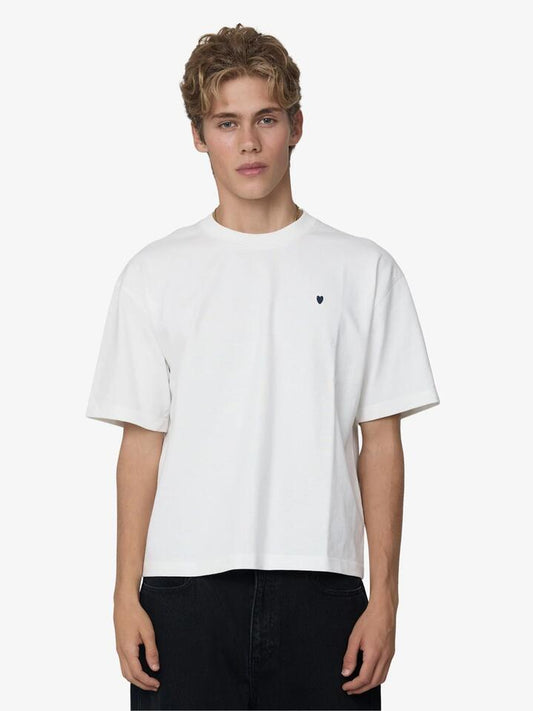 Image of a model wearing Tops. Productname: Article One Small Serif Cropped Tee in White colour by brand - Article One