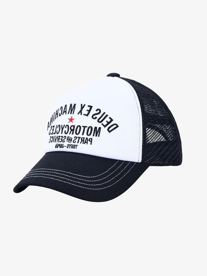 Image of Hats. Productname: Deus Tokyo Original Address Trucker Cap ONE SIZE Black in Black colour by brand - Deus