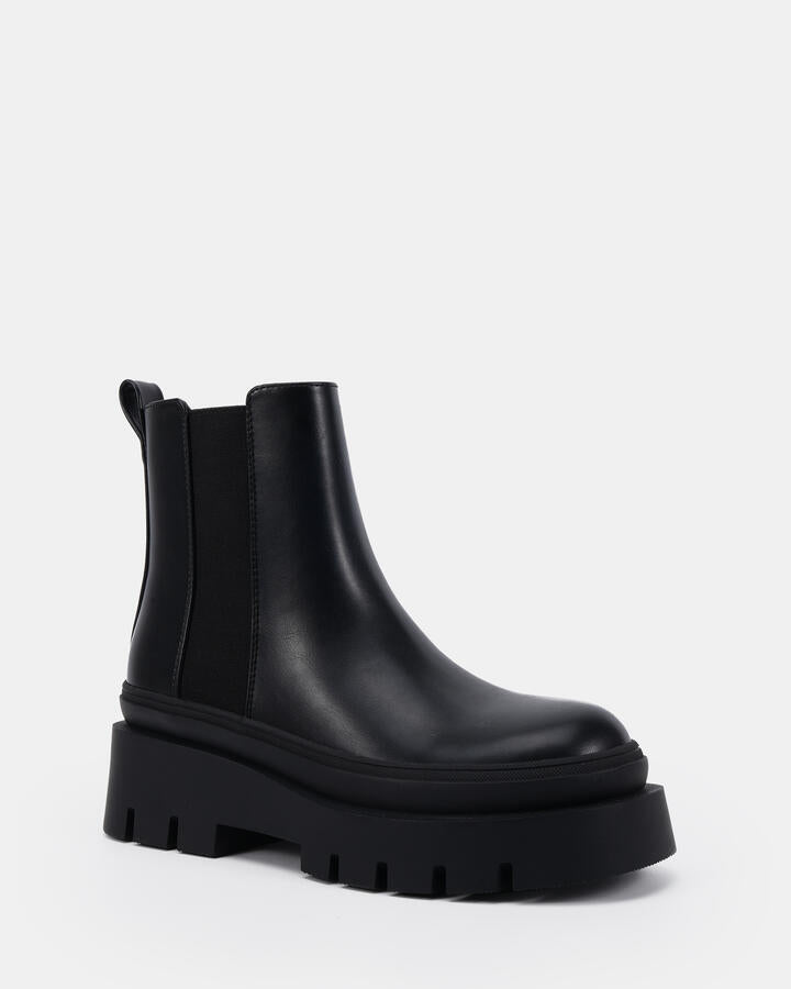 Image of Boots. Product name - Dominique Black Ankle Boots in Black colour by brand - Novo