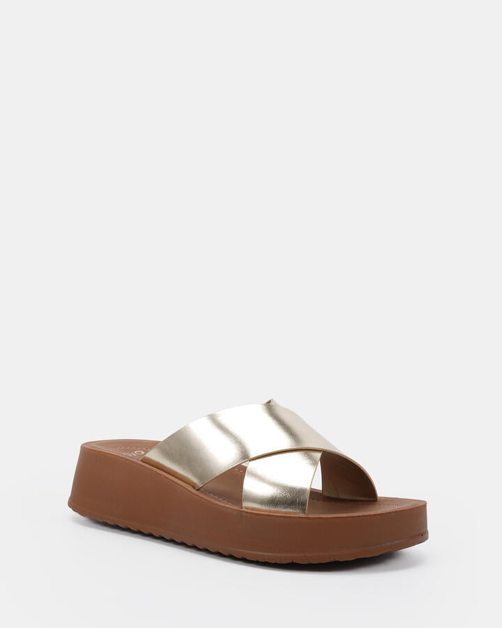 Image of Boots. Productname: Blerm: Gold - Women's Wedge in Metallic colour by brand - Novo