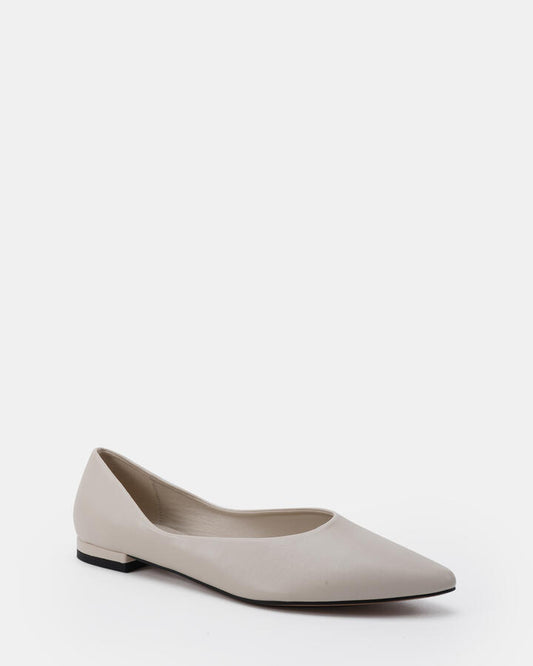 Image of Flats. Productname: Clever: Cream - Women's Casual Flat Closed in Neutral colour by brand - Novo