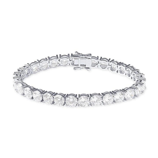 Image of Bracelets. Productname: 18cm 6mm Width Cubic Zirconia Tennis Bracelet in Sterling Silver in Silver colour by brand - Bevilles