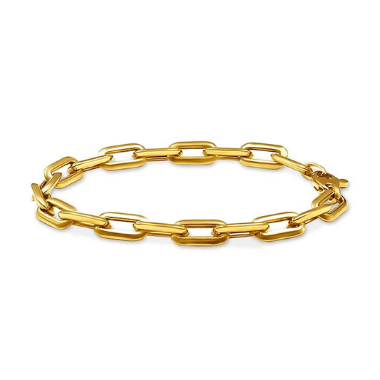 Image of Bracelets. Productname: 9kt Yellow Gold Bonded Open Paperclip Chain Bracelet in Gold colour by brand - Bevilles