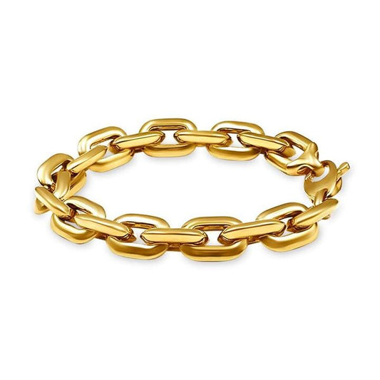 Image of Bracelets. Productname: 9kt Yellow Gold Bonded Chunky Tube Bracelet in Gold colour by brand - Bevilles