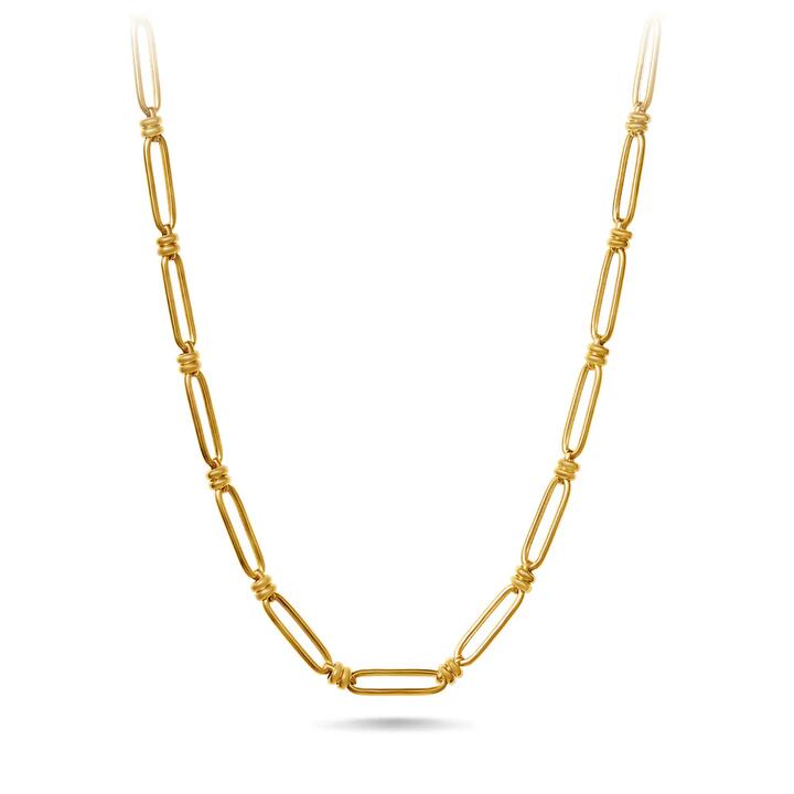 Image of Necklaces. Productname: 9kt Yellow Gold Bonded Paperclip Chain Necklace 45cm in Gold colour by brand - Bevilles