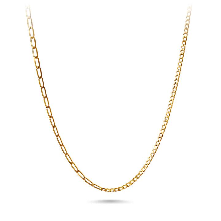 Image of Necklaces. Productname: 9kt Yellow Gold Split Chain Necklace 45cm in Gold colour by brand - Bevilles