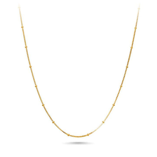 Image of Necklaces. Productname: 9kt Yellow Gold Box Chain Necklace 45cm in Gold colour by brand - Bevilles