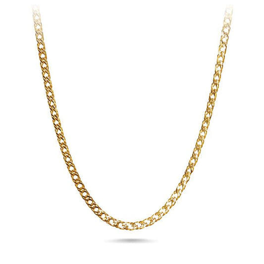 Image of Necklaces. Productname: 9kt Yellow Gold Double Curb Chain Necklace 45cm in Gold colour by brand - Bevilles