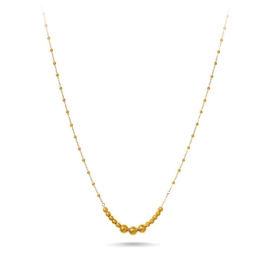 Image of Necklaces. Productname: 9kt Yellow Gold Graduated Bead Chain Necklace 42cm in Gold colour by brand - Bevilles