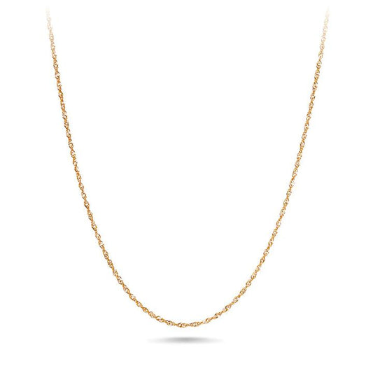 Image of Necklaces. Productname: 9kt Yellow Gold Singapore Two Tone Chain Necklace 45cm in Gold colour by brand - Bevilles
