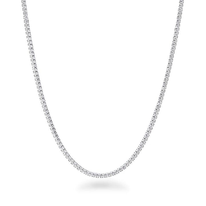 Image of Necklaces. Productname: Tennis Necklace with Cubic Zirconia in Sterling Silver in Silver colour by brand - Bevilles