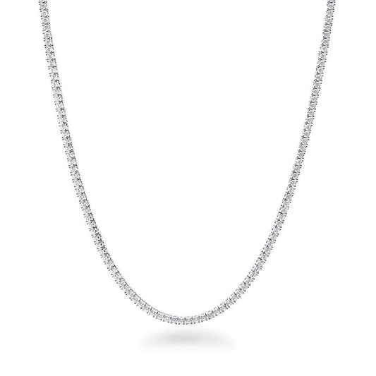 Image of Necklaces. Productname: Tennis Necklace with Cubic Zirconia in Sterling Silver in Silver colour by brand - Bevilles