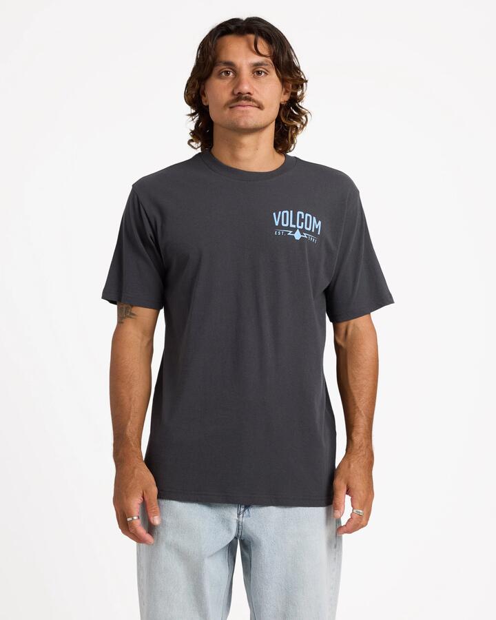 Image of T-Shirts. Product name - Volcom Mens Carbidge T-Shirt Asphalt Black in Asphalt Black colour by brand - Volcom