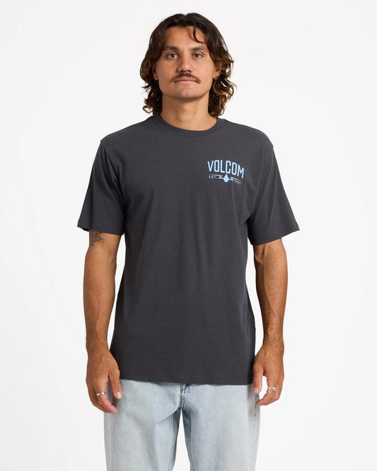 Image of T-Shirts. Product name - Volcom Mens Carbidge T-Shirt Asphalt Black in Asphalt Black colour by brand - Volcom