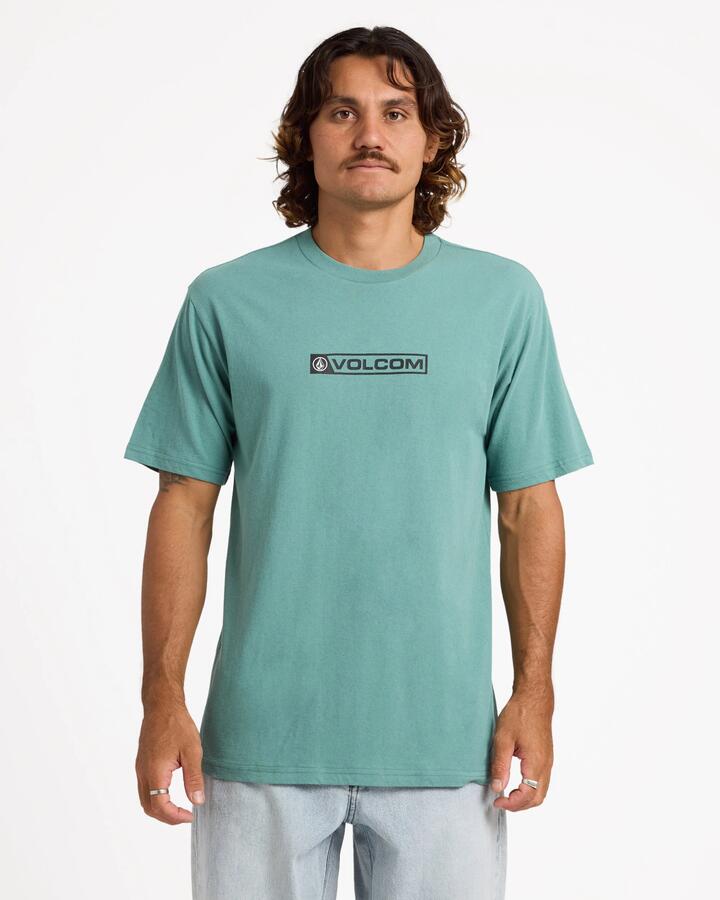 Image of T-Shirts. Product name - Volcom Mens Blocker T-Shirt Agave in Agave colour by brand - Volcom