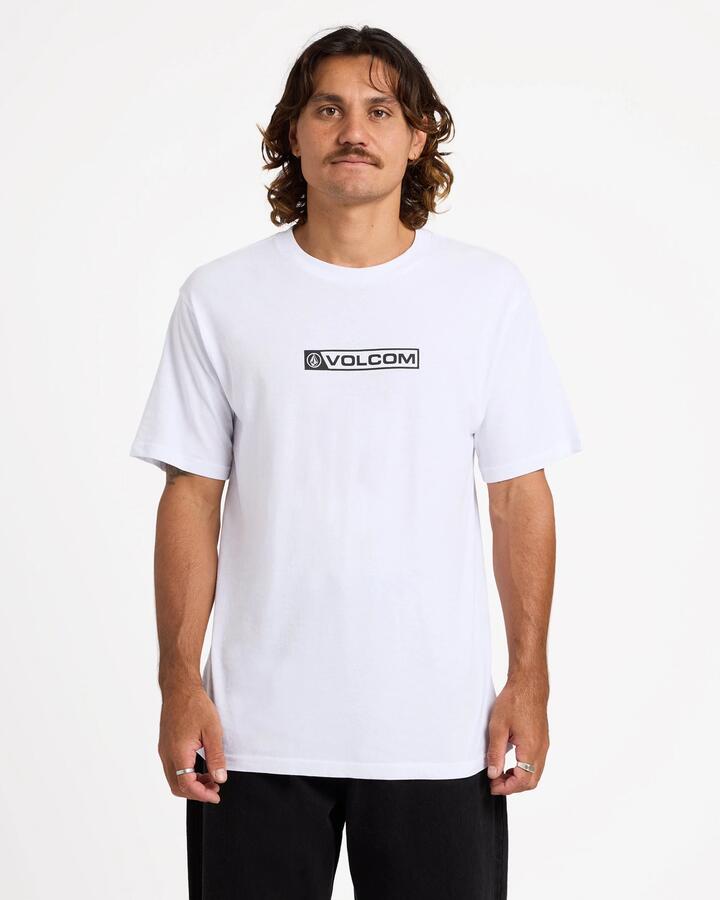 Image of T-Shirts. Product name - Volcom Mens Blocker T-Shirt White in White colour by brand - Volcom