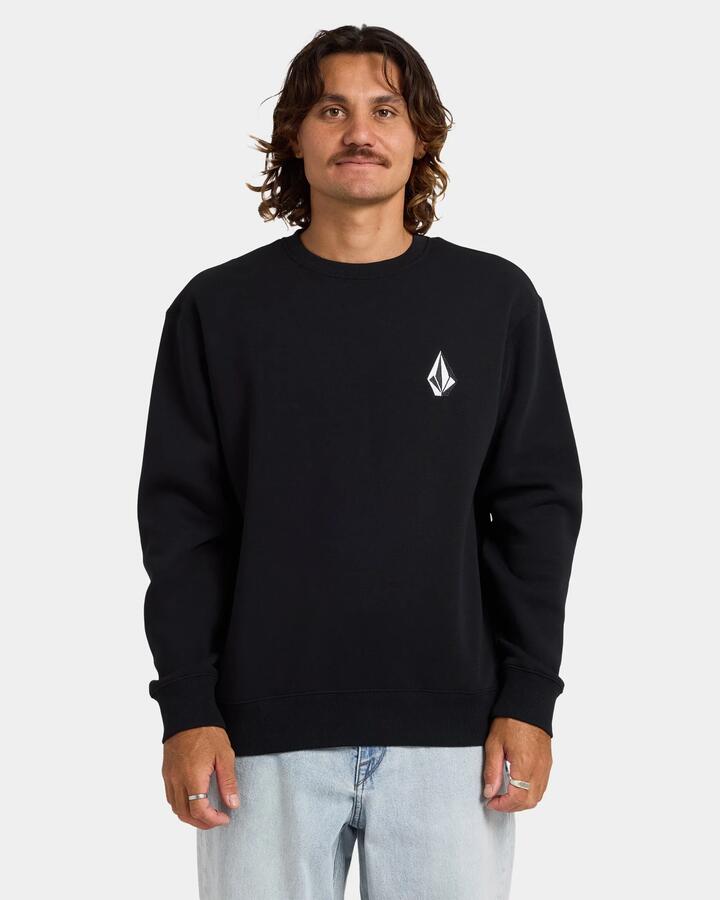 Image of Accessories. Product name - Volcom Mens Vologo Crew Neck Black in Black colour by brand - Volcom