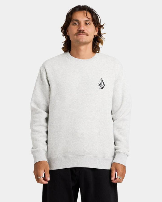 Image of Accessories. Product name - Volcom Mens Vologo Crew Neck Heather Grey in Heather Grey colour by brand - Volcom